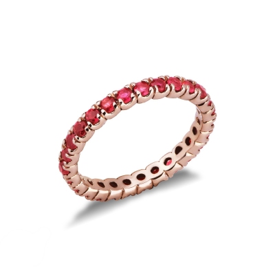 Eternity ring with rubies in Rosé gold 18k