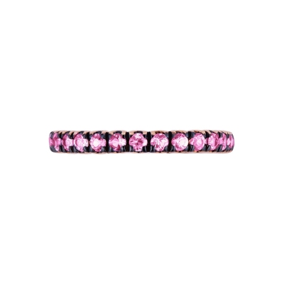 Eternity ring with pink sapphires in rosé gold 18k