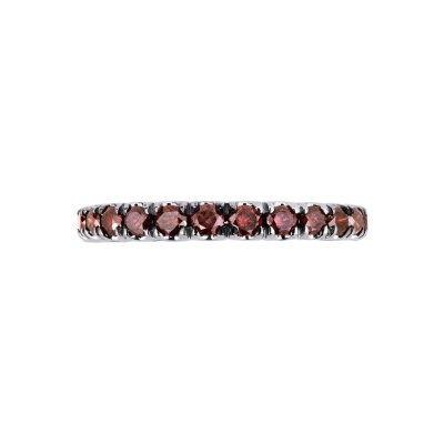 White gold 18k eternity ring with cognac diamonds 