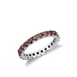 White gold 18k eternity ring with cognac diamonds 