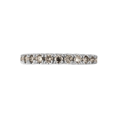 Eternity ring with brown diamonds in white gold 18k