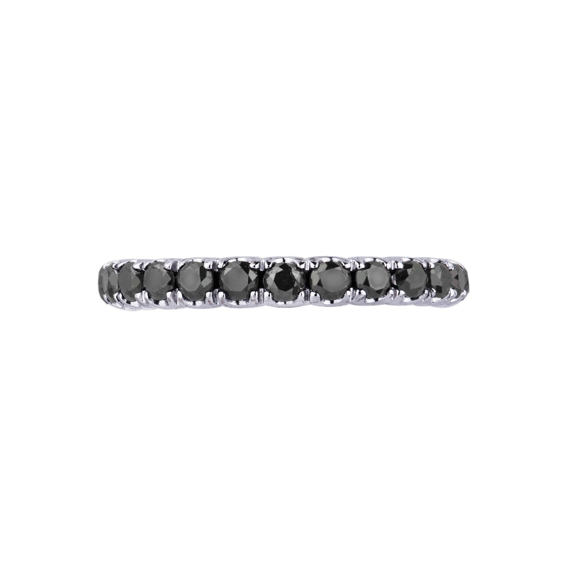 18k white gold eternity ring with black diamonds 