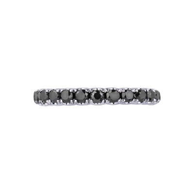 18k white gold eternity ring with black diamonds 