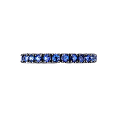 18k white gold full eternity ring with blue sapphires 