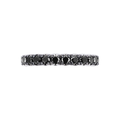 18k white gold eternity ring with black diamonds 