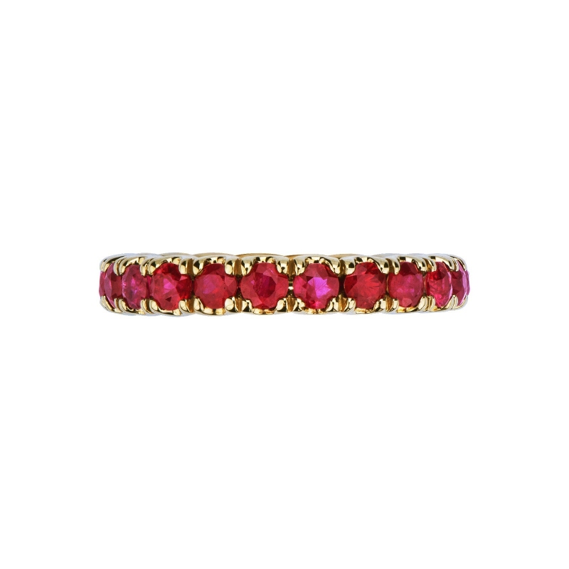 Yellow gold 18k eternity ring with rubies