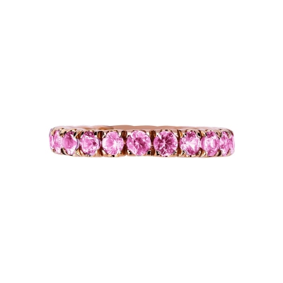 18k rosé gold with pink sapphires