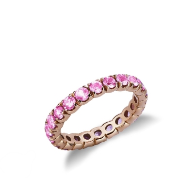 18k rosé gold with pink sapphires