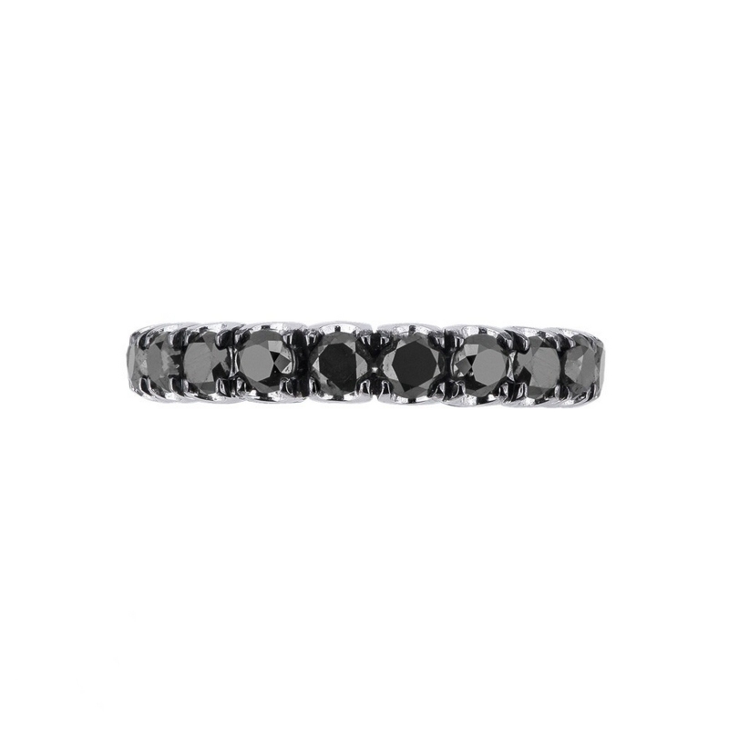 18k white gold eternity ring with black diamonds 