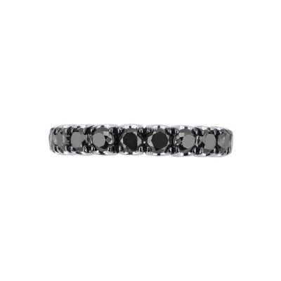 18k white gold eternity ring with black diamonds 