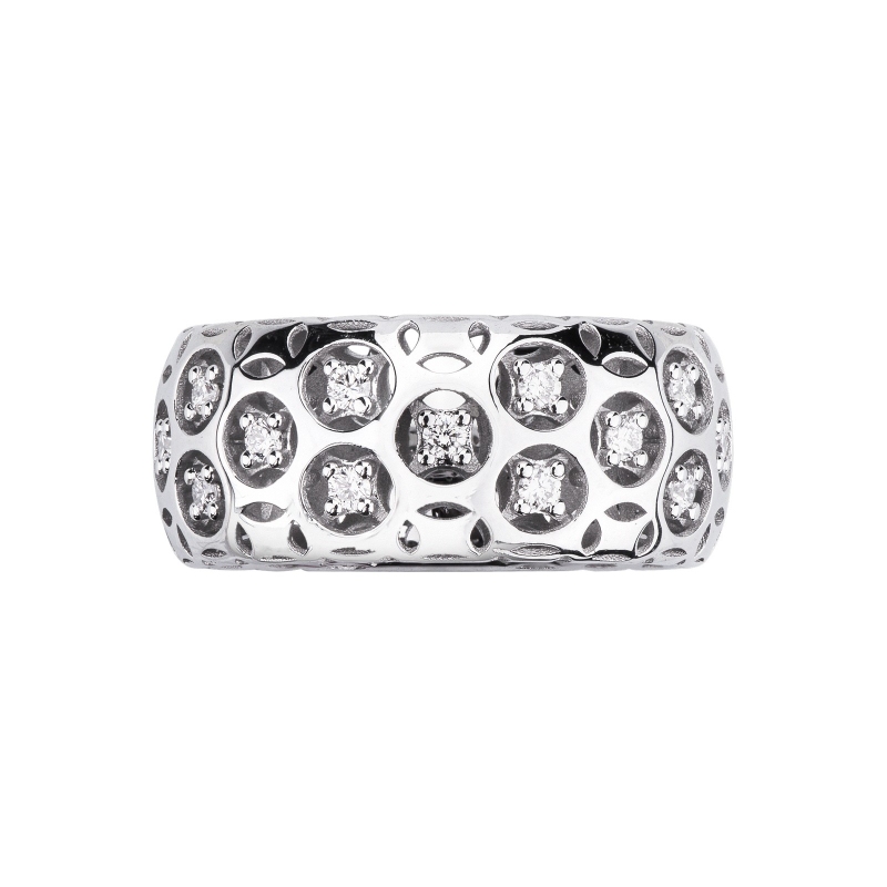 Diamond Band Ring for Women 750 White Gold 