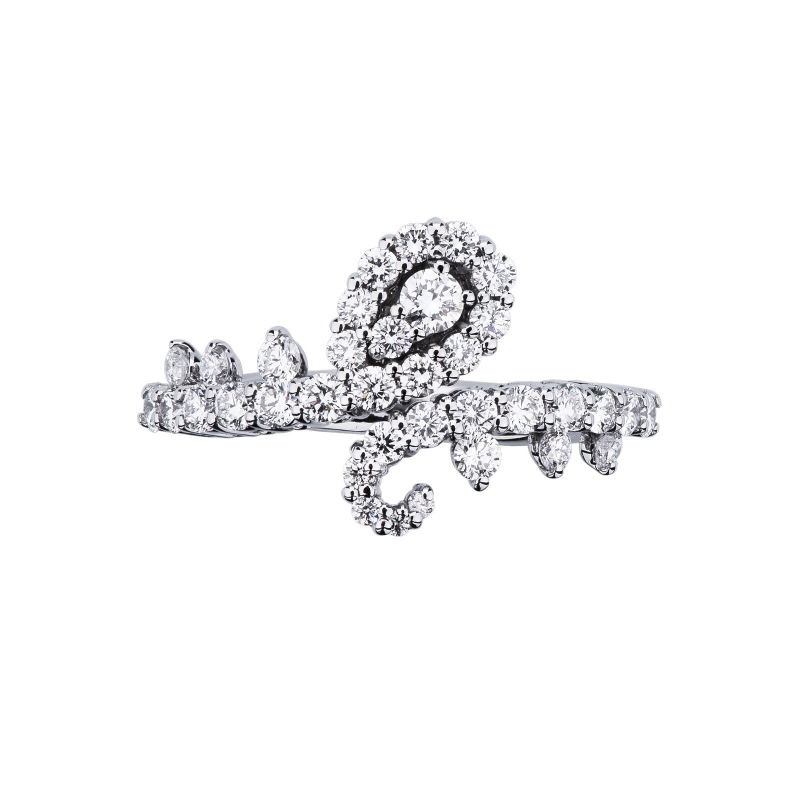 Ring with diamonds in white gold 18k