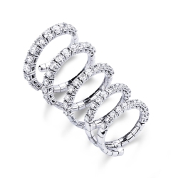 Spring ring in white gold 18k with diamonds 