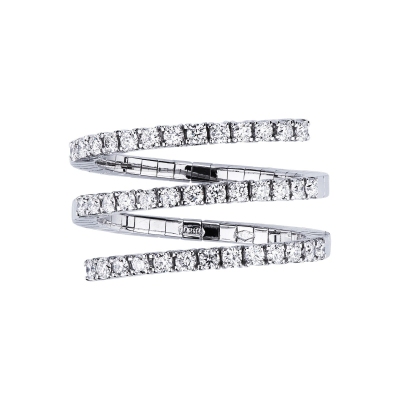 White gold 18k spring ring with diamonds 