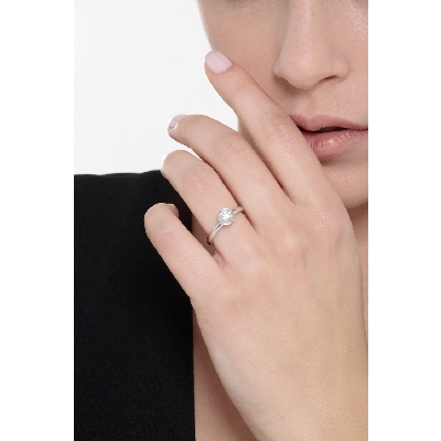 Anello fidanzamento Sguardo 0,70 ct Oro Bianco