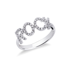 Anello personalizzabile in oro Bianco 18k e diamanti, ROCK