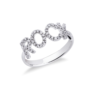 Anello personalizzabile in oro Bianco 18k e diamanti, ROCK