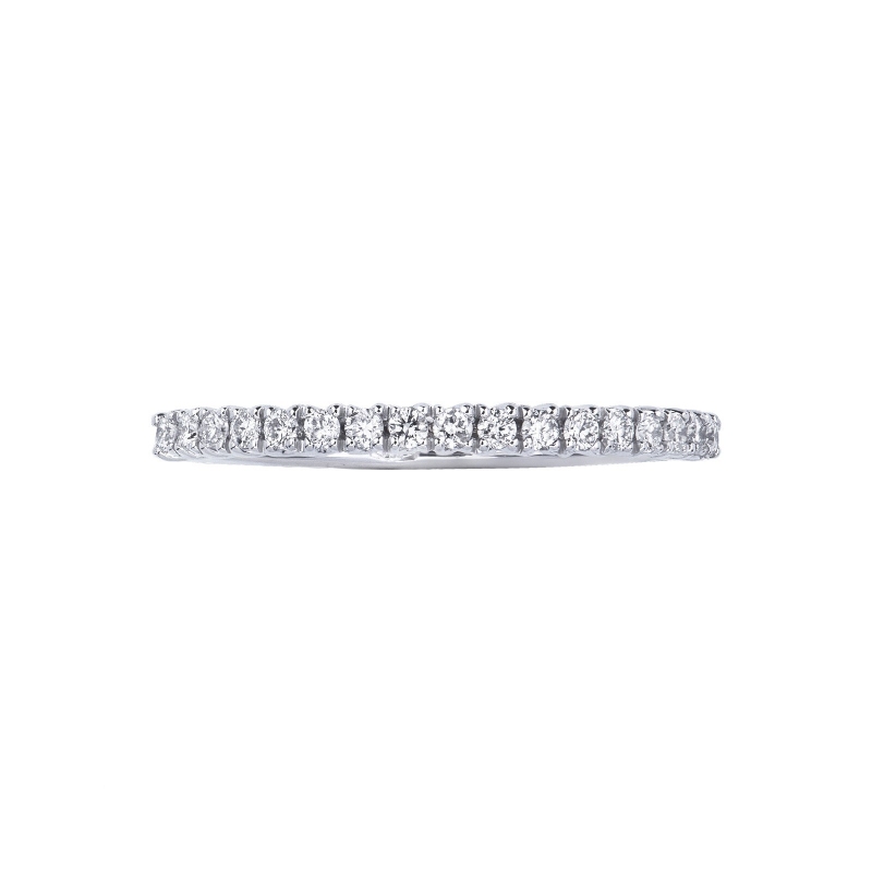 Half eternity ring with diamonds in white gold 18k