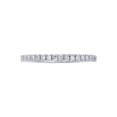 Half eternity ring with diamonds in white gold 18k