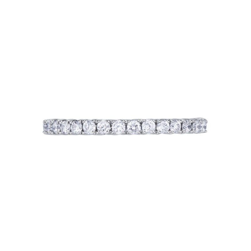 Diamond half eternity ring white gold 18k