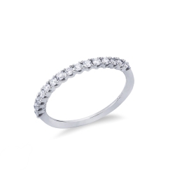 Diamond half eternity ring white gold 18k