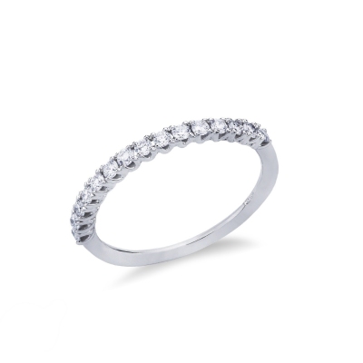 Diamond half eternity ring white gold 18k