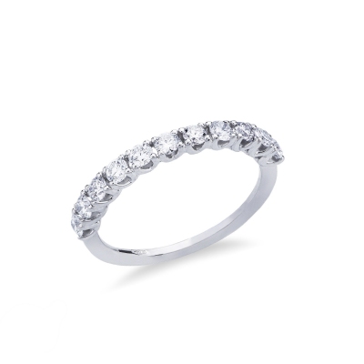 White gold 18k diamond half eternity ring 