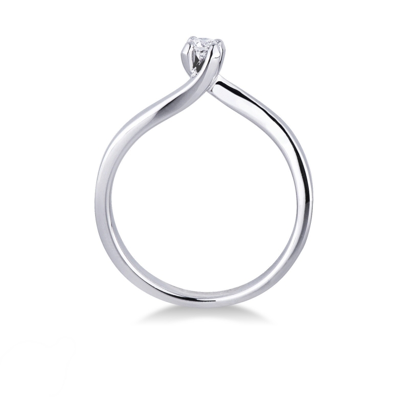 Anello Solitario Infinito 0,10 ct in Oro Bianco