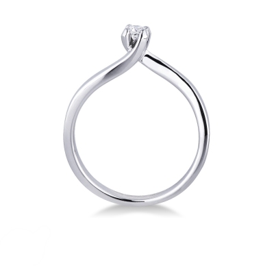 Anello Solitario Infinito 0,10 ct in Oro Bianco