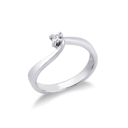 Anello Solitario Infinito 0,10 ct in Oro Bianco