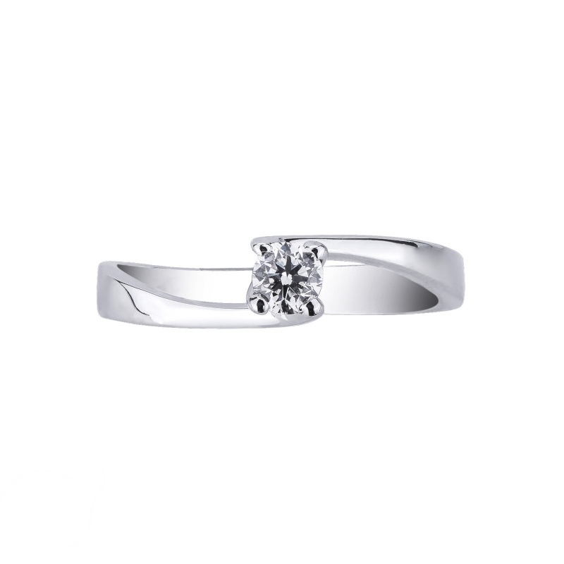 Solitario Infinito 0,20 ct in Oro Bianco 18k