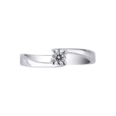 Solitario Infinito 0,20 ct in Oro Bianco 18k