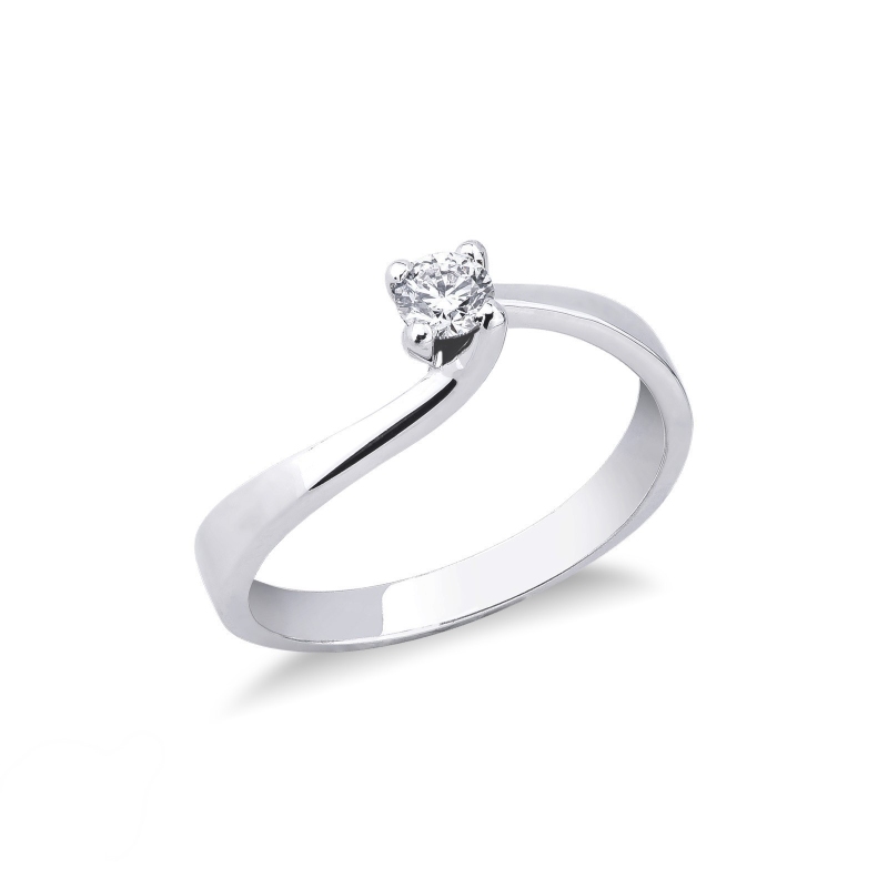 Solitario Infinito 0,20 ct in Oro Bianco 18k