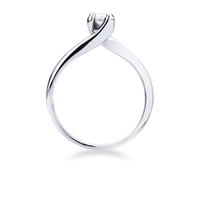 Anello Solitario Infinito 0,25 ct in Oro Bianco 