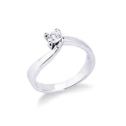 Anello Solitario Infinito 0,25 ct in Oro Bianco 