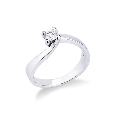 Anello Solitario Infinito 0,25 ct in Oro Bianco 