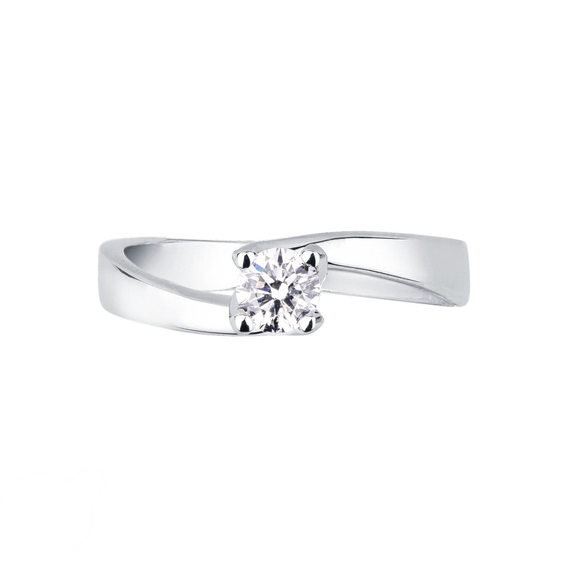 Solitario Anello Infinito 0,30 ct in Oro Bianco