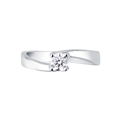 Solitario Anello Infinito 0,30 ct in Oro Bianco