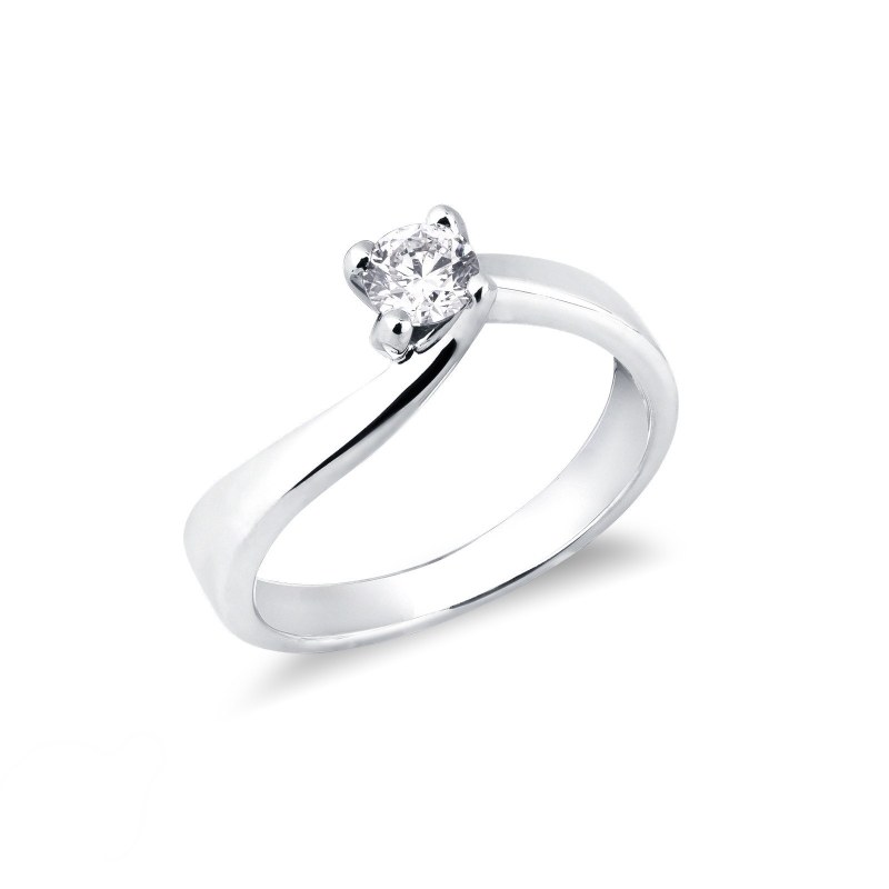 Solitario Anello Infinito 0,30 ct in Oro Bianco