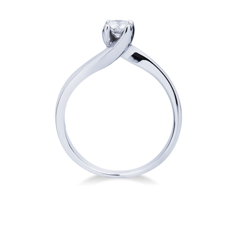 Solitario Anello Infinito 0,35 ct in Oro Bianco 