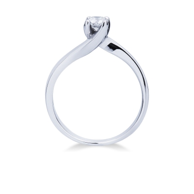 Solitario Anello Infinito 0,35 ct in Oro Bianco 