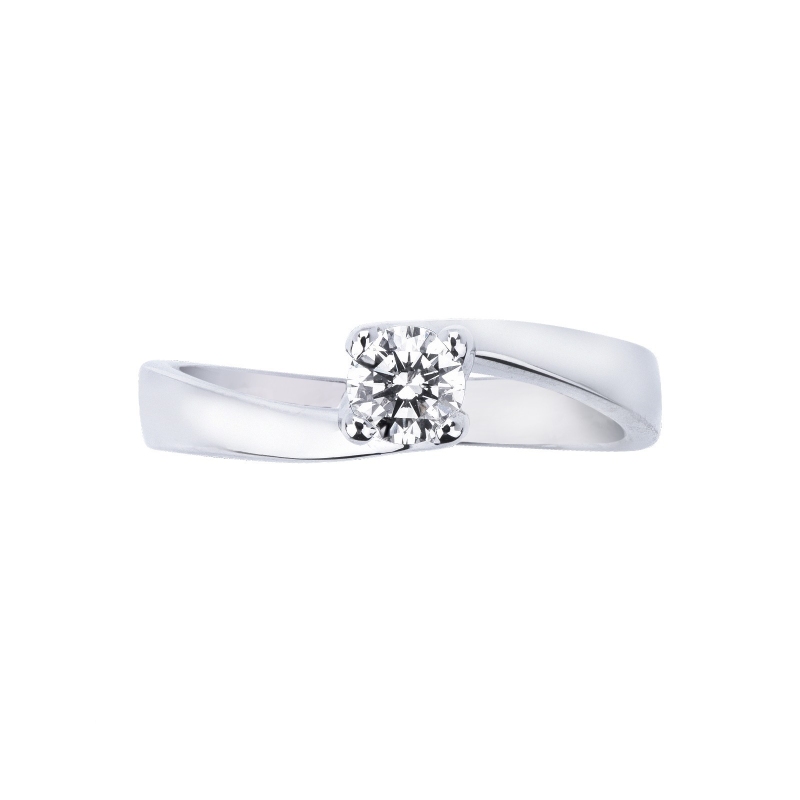 Solitario Anello Infinito 0,35 ct in Oro Bianco 