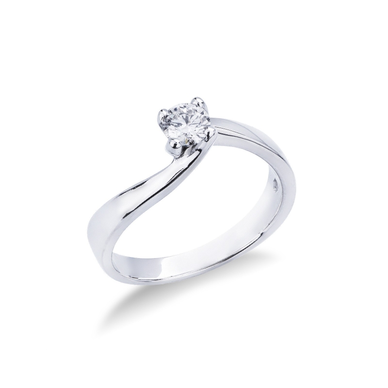 Solitario Anello Infinito 0,35 ct in Oro Bianco 