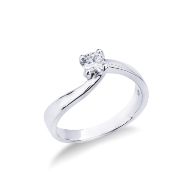 Solitario Anello Infinito 0,35 ct in Oro Bianco 