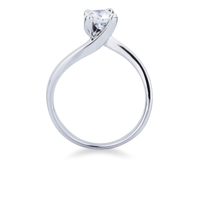 Solitario griffe a 4 punte in oro bianco 18k con Diamante 0,70 ct.