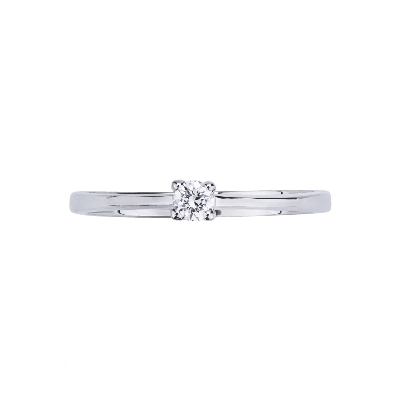 Anello Solitario Gioia 0,10 in Oro Bianco