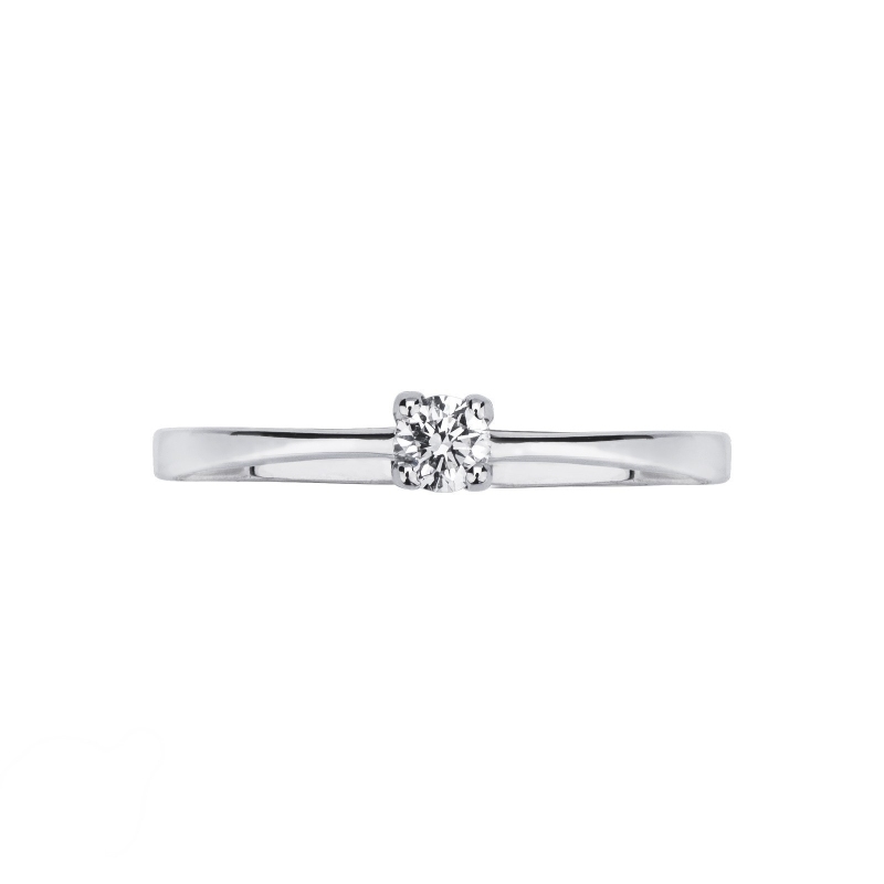 Anello Solitario 0,15 ct Gioia in Oro Bianco 