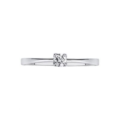 Anello Solitario 0,15 ct Gioia in Oro Bianco 