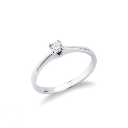 Anello Solitario 0,15 ct Gioia in Oro Bianco 