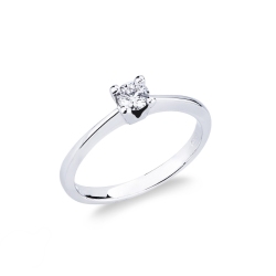 Anello Solitario 0,25 ct Gioia in Oro Bianco 18k